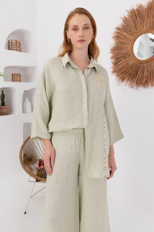 Papaya | Keten Klasik Gömlek