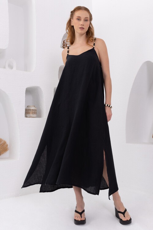Black Natur | Keten Uzun Elbise